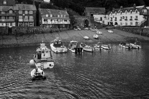 Boats at Clovelly Harbour by David Gibbeson