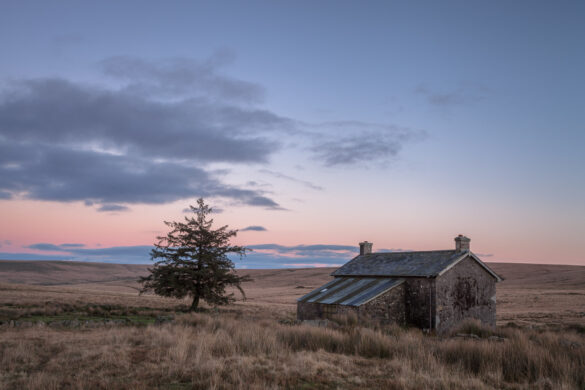 Nun's Cross Farm on Dartmoor at twilight by David Gibbeson photography