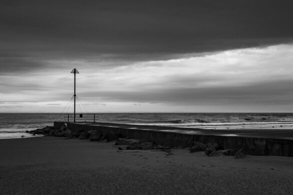 Sea Marker at Minehead Beach - Somerset by David Gibbeson