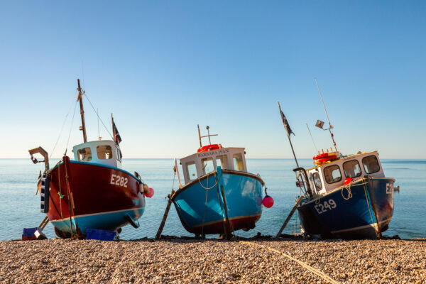 Boats, Beer Beach - Fine Art Print by David Gibbeson